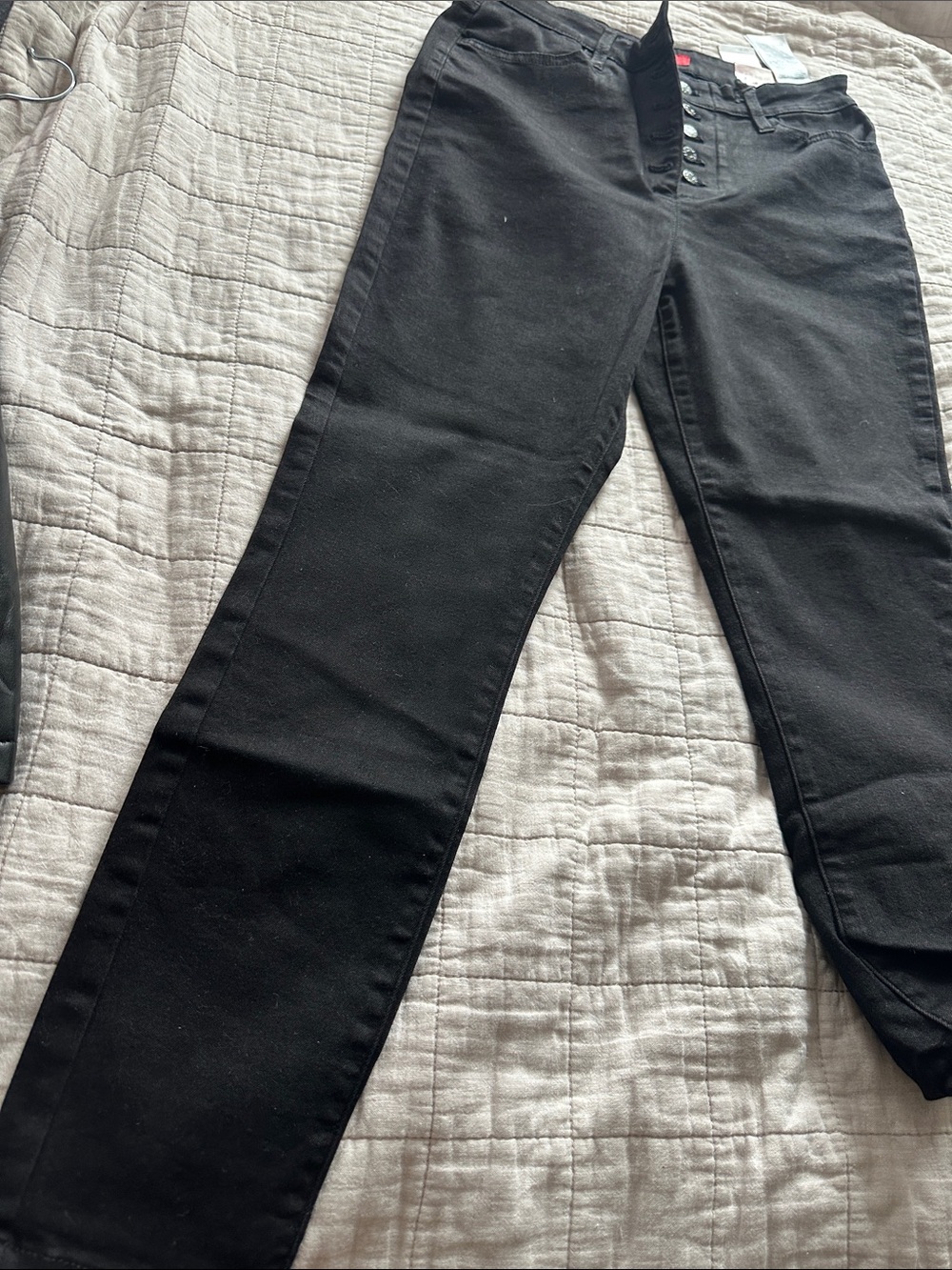 Guess Black Skinny High-Rise Button-Fly Jeans